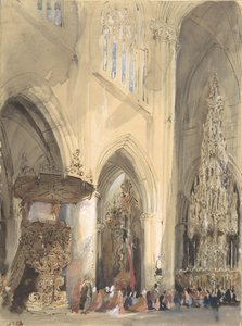 Interiør af St. Jacques-kirken, Louvain, 1807-54.