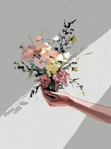 Blomster i hånden af Jenna Alheit