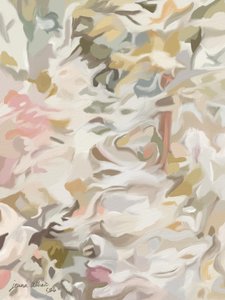 Blidt rosa blomstermotiv i abstrakt stil