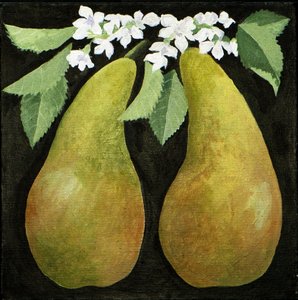 Pærer, 2013 (akryl på lærred) af Jennifer Abbott