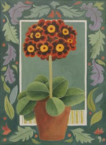 Rød og sort primula (akryl)