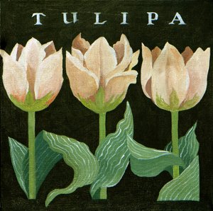 Tulipaner, 2013 (akryl på lærred) af Jennifer Abbott