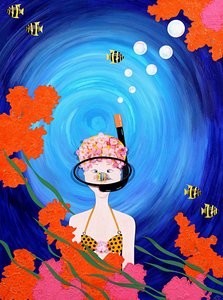 Scuba Diva, 2008 (akryl på papir)