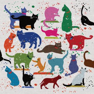 Cat Love, 2022 (blandet medier) af Jenny Frean