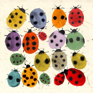 INKY LADYBIRDS, 2022 (akvarel) af Jenny Frean