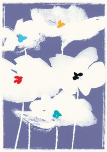 Hvide blomster (blandet medier) af Jenny Frean
