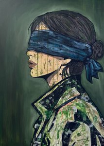 Den mystiske kvinde med bind for øjnene af Jenny Nielsen