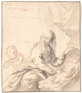 Maria med Jesusbarnet i vuggen og Johannes af Jens Juel