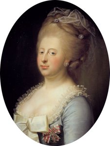 Portræt af dronning Caroline Mathilde af Danmark af Jens Juel