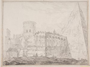 Cestiuspyramiden ved Porta S. Paulus af Jens Petersen Lund