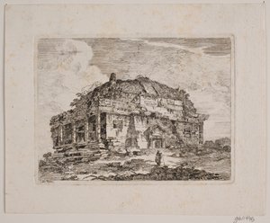 En antik tempelbygning af Jens Petersen Lund