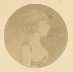 Mezzotint portræt af en pige i profil, fra St. Memin Collection of Portraits, 1862.