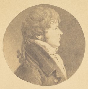 Mezzotint portræt af en ung mand i profil, fra St. Memin Collection of Portraits, 1862.