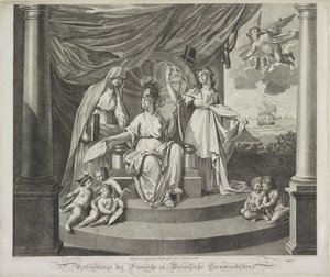 Allegori af Alliancen med Frankrig, 1795 Union of the French and Batavian Commonwealths (titel på objekt) af Jeremias Snoek