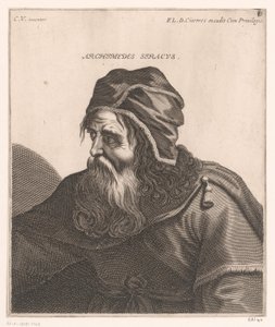 Portræt af Archimedes Archimedes Syracuse. (titel på objekt) Buster af filosoffer og konger (serietitel) af Jerôme David (attributed to)