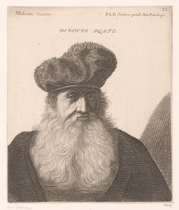Portræt af Platon Divinus Platon. (titel på objekt) Buster af filosoffer og konger (serietitel) af Jerôme David (attributed to)