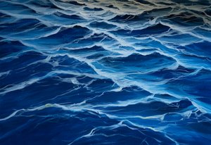 Blue sea, 2020 (tempera på papir) af Jerome Glomaud