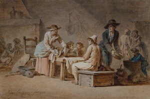 En bondefamilie i et indre af Jerome Preudhomme