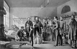 Dronning Victoria besøger de sårede, 1850