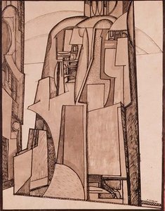 Landskab, ca.1914 (pen og blæk) af Jessica Desmott
