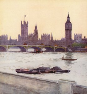 The Houses of Parliament (farvelitografi)