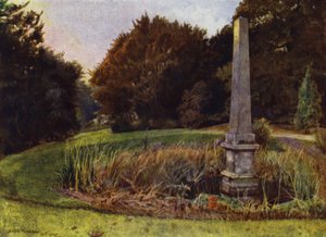 Chiswick House, Obelisken i poolen (farve litho)