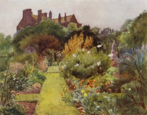 Physicke Garden, Chelsea, View of Garden (farve litho)