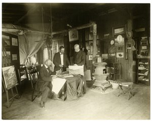 Venstre mod højre: Cullen Yates - skjult - Walter Dean, ca. 1905-11 (foto af gelatinesølv) af Jessie Tarbox Beals