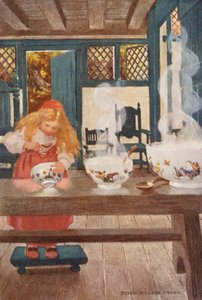 Guldlok eller de tre bjørne (farvelitografi) af Jessie Willcox Smith