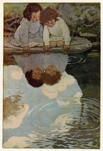 Looking-Glass River (farve litho) af Jessie Willcox Smith
