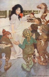 Snowdrop and the Seven Little Dwarfs (farvelitografi) af Jessie Willcox Smith