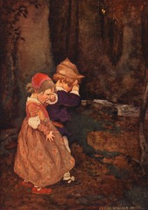 Babyer i skoven (farvelitografi) af Jessie Willcox Smith