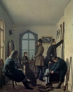 Forberedelser til jagt, 1836 af Jevgraf Fiodorovitch Krendovsky