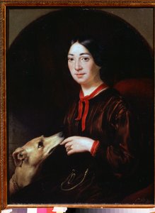""Portræt af sangerinden og komponisten Pauline Viardot (1821-1910)"" Maleri af Eugene Pluchart (1809-1880) omkring 1853 Musee Tropinine (Tropinin), Moskva af Jewgenij Alexandrowitsch Pluchart