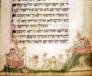 Fragment af en side af Machazor: bønnebog på hebraisk af Jewish School