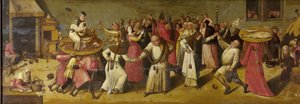 Kamp mellem karneval og fastelavn af Jheronimus Bosch (manner of)