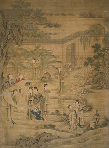 Kvinder ser på malerier af Jiao Bingzhen