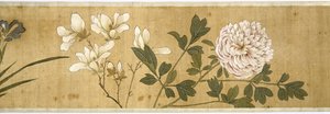Et hundrede blomster, begyndelsen af det 17. århundrede (malet silke) (detalje)