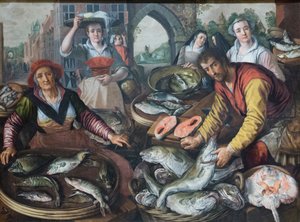 De fire elementer: vand af Joachim Beuckelaer or Bueckelaer
