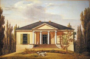 Country House, 1829 (olie på papir lagt på pap)