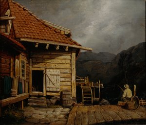 Mølle af Svartidiket (olie på lærred)
