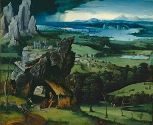 Landskab med Sankt Hieronymus, 1516-7