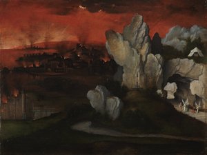 Landskab med ødelæggelsen af Sodoma og Gomorra, ca. 1520