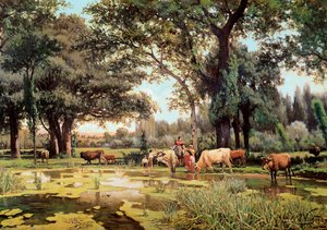 "" Sommer "". Maleri af Joaquim Vayreda i Vila (1843-1894). År 1880. Barcelona. Cataloniens nationale kunstmuseum af Joachim Vayreda i Vila