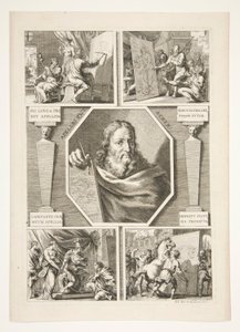 Portræt af Apelles og fire scener fra Apelles liv af Joachim von Sandrart