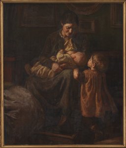 Kunstnerens hustru med to børn
