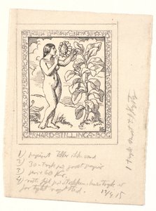 Udkast til exlibris for Gerhard Stilling af Joakim Frederik Skovgaard