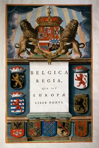 Belgica Regia quae est Europae (Belgien), Bog IX, titelblad, bind IV, Atlas maior, af Joan Blaeu (1596-1673), kobberstik, 57,5x39 cm, Amsterdam