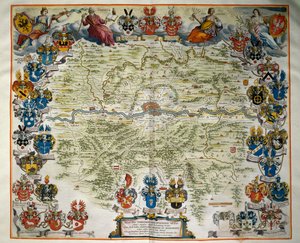 Frankfurt og dets territorium, bind III, Atlas Maior, af Joan Blaeu (1596-1673), kobberstik, Amsterdam