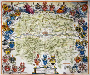 Frankfurt og dets territorium, fra Atlas Maior, atlas i 11 bind, af Joan Blaeu (1596-1673), bind III, kobberstik, 57,5x39 cm, Amsterdam af Joan Blaeu